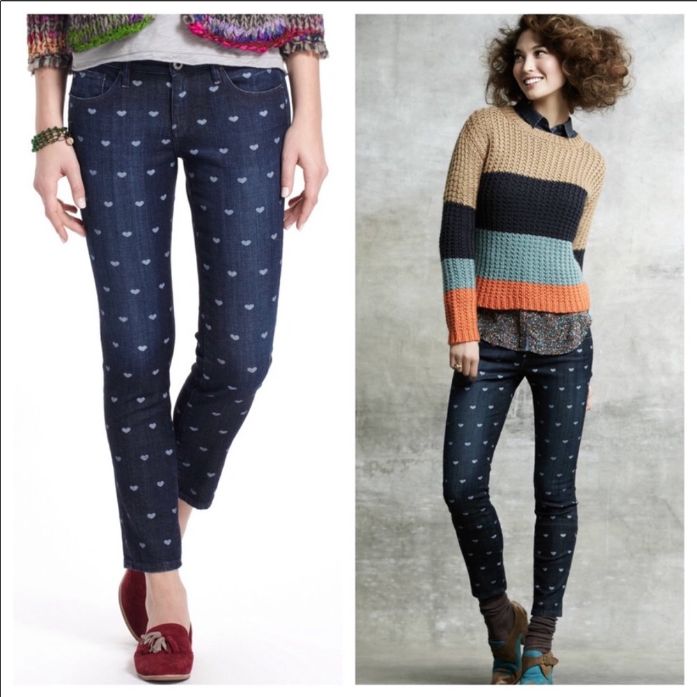 AG Stevie Ankle Heart Skinny Jeans Valentine’s Day